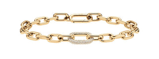 Daniel Wellington Bracciale Di Lusso Placcato Oro Con Cristalli Crystal Link Dw00400572 - Lunghezza: 18,5 Cm