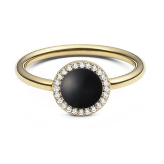 Daniel wellington Anello di lusso con agata nera e cristalli Audrey DW0040139 - Circuito: 56 mm