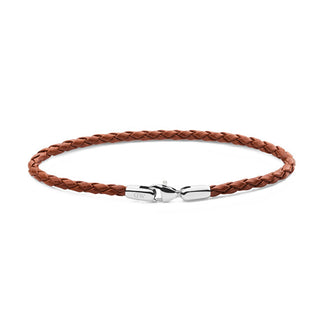 Braided brown leather Bracciale St Mawes Daniel DW0040174 - Length: 19.5 cm