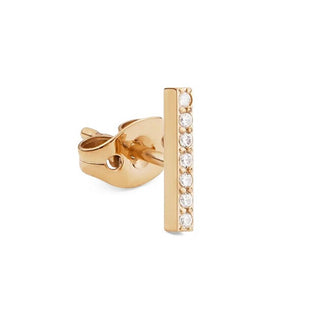 Daniel Wellington Single Earring Gold Plated Bar with Crystals Dw00400870 