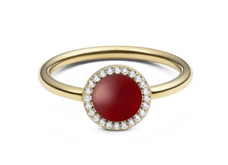 Daniel wellington Anello dorato con agata rossa e cristalli Audrey DW0040125 - Circuito: 62 mm