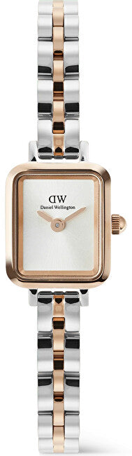 Daniel wellington Quadro Mini 15.4x18.2 Arch 3-Link White Sunray Two Tone RG S DW00100926
