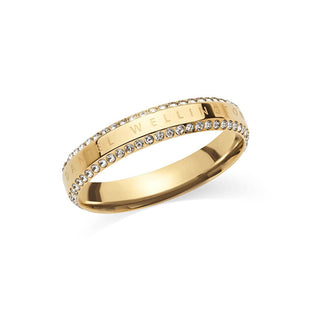 Daniel Wellington Anello Placcato Oro Abbagliante Con Zirconi Cubici Classic Aura Dw004015 - Circuito: 60 Mm