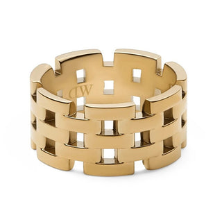 Daniel Wellington Splendido Anello In Acciaio Placcato Oro 5-Link Dw0040100 - Circuito: 58 Mm
