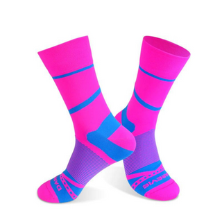 Darevie, Darevie, șosete lungi din material textil, roz/albastru, DVA013, unisex
