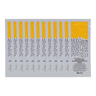 Davines Set, pacchetto nutriente per la costruzione dei capelli Natural Tech, maschera crema per il trattamento dei capelli, 12 pezzi, 12 ml