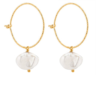Decadorn Bellissimi orecchini placcati in oro con perle vere 2in1 Mare