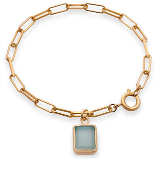 Decadorn Bracciale alla moda placcato oro con calcedonio Chunky