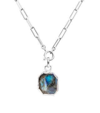 Decadorn Affascinante collana in labradorite + catena in argento in omaggio
