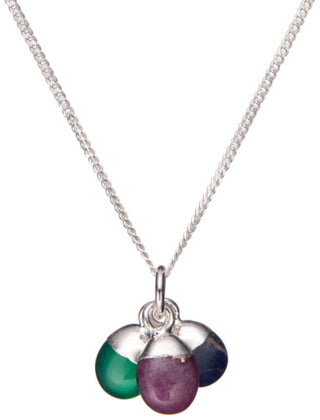 Decadorn Collana in argento con pietre semipreziose - protezione, stress e ispirazione (catena, pendente)