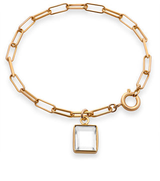 Decadorn Elegante bracciale placcato oro con quarzo Chunky