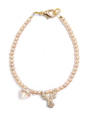 Deers Mini Braccialetto Con Perline Beige E Corna Di Cervo