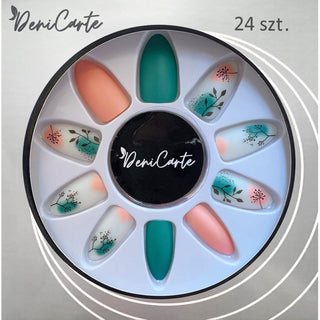 Deni Carte Tipsy Art - Unghii false franceze Migdal fără UV