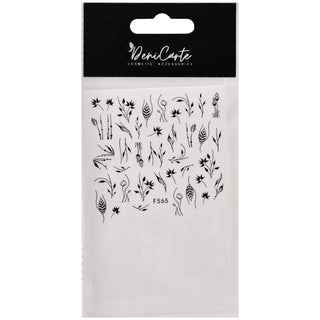 Adesivi per unghie DeniCarte in bianco e nero - Decorazioni botaniche