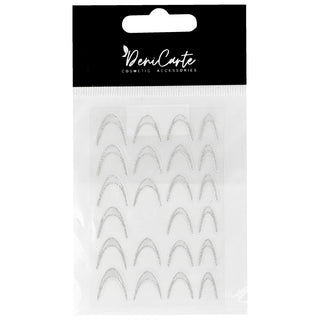Adesivi per unghie glitterati DeniCarte - French argento