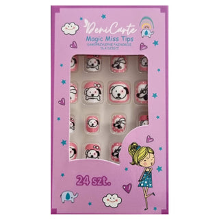 Denicarte Kids Magic Miss Dog 970 - Unghii artificiale pentru copii 24 bucăți