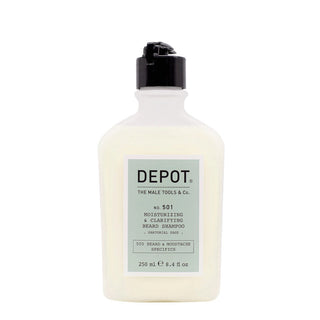 Depot, 500 수염 및 콧수염 사양 n. 501, 수염 샴푸, 보습 및 클래리파잉, 250ml