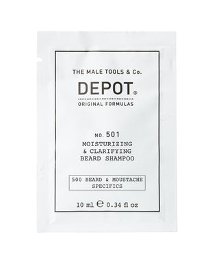 Depot, 500 비어드 & 콧수염 사양 No. 501, 프로비타민 B5, 수염 샴푸, 보습 및 클래리파잉, 10ml