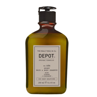 Depot, 600 바디 솔루션 No. 606, 민트, 진저 & 카다멈, 샴푸 & 샴푸 2-in-1, 식물성 복합제, 250ml