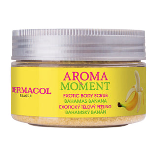 Dermacol Exfoliant corporal cu zahăr exotic și aroma de banană Bahamas Moment 200ml