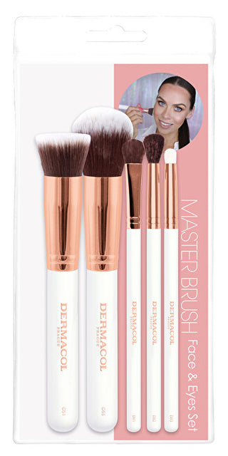 Dermacol Rose Gold Cosmetic Brush Set D51, D55, D81, D82, D83