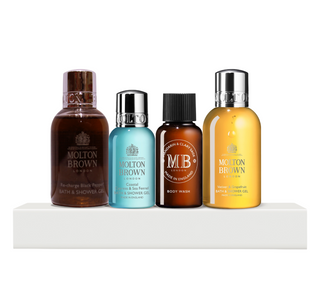 Discovery Collection Set Molton Brown: Black Peppercorn Shower Gel 50 ml + Coastal Cypress & Sea Fennel Shower Gel 30 ml + Mandarin & Clary Sage Shower Gel 30 ml + Vetiver & Grapefruit Shower Gel 50 ml