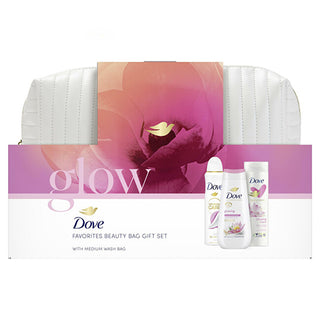 Dove 화장품 파우치가 포함된 브라이트닝 바디 케어 선물 세트
