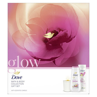 Dove 빛나는 캔들이 포함된 바디 케어 선물 세트