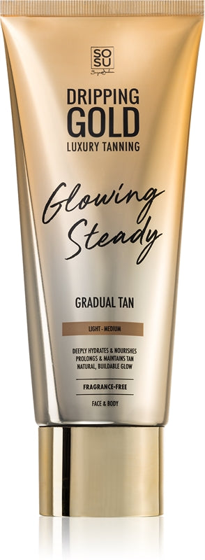 Dripping Gold Glowing Steady Self Tanning Cream For A Gradual Light Medium Tan 200ml