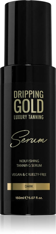 Dripping Gold Soro autobronzeador de luxo para preparação de corpo e rosto, cor escura, 150 ml