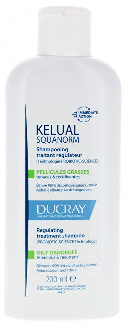 Ducray Shampoo Per Forfora Grassa Kelual Squanorm (Shampoo Trattamento Regolatore) - Volume: 400 Ml