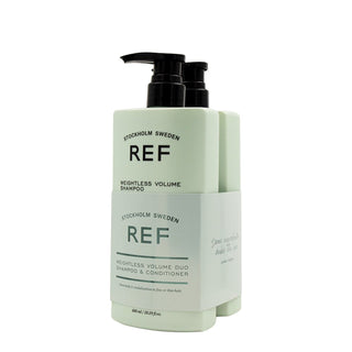 Conjunto dúo Ref Estocolmo: Champú sin sulfatos para cabello con volumen ligero para volumen y textura 600 ml + Acondicionador sin sulfatos para cabello con volumen ligero para alisar y dar volumen 600 ml