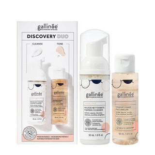 Duo Set Gallinee: Microbiome Skincare, prebiotics and postbiotics, purifying, cleansing foam, 50ml +, prebiotics and postbiotics, soothing, lotion, for face, 50ml