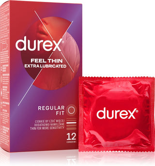 Durex Feel Thin Extra Lubricated Condoms 12 Pcs