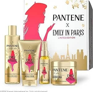 Pantene Emily In Paris Shampoo, Balsamo, Maschera E Olio Capelli Kit Regalo