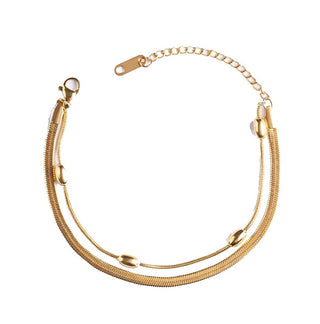 Emily Westwood Bracciale Doppio In Acciaio Placcato Oro Elysian Ewb250173G