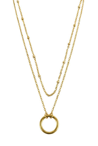 Emily westwood Double Collana made of gold-plated steel EWN260621G
