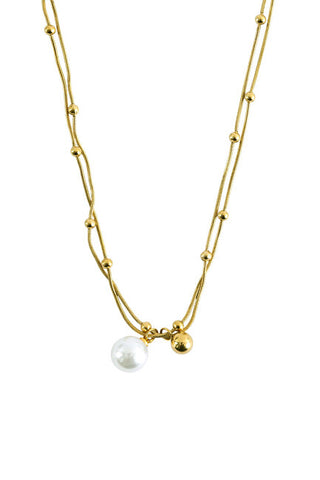 Emily westwood Double gold-plated pearl Collana EWN260725G