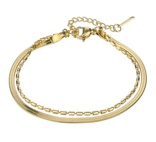 Emily westwood Alessia EWB24024G Pulsera doble de acero bañado en oro