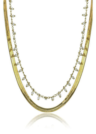 Emily westwood Elegante collar doble en acero dorado Liana EWN24018G