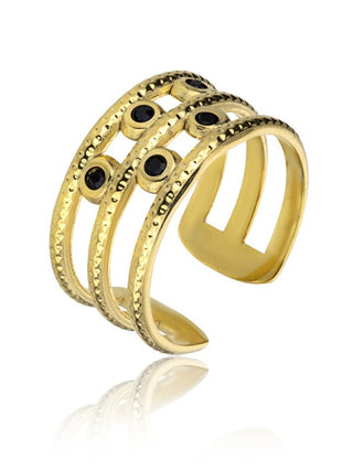 Emily westwood Elegante anillo bañado en oro con cristales de Londres EWR23065G