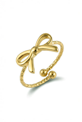 Emily westwood Delicate gold-plated steel Anello Bow EWR260799G