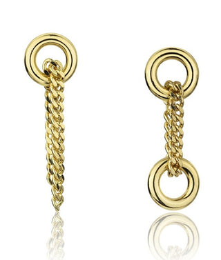 Emily westwood Pendientes modernos asimétricos bañados en oro Brynn EWE23126G