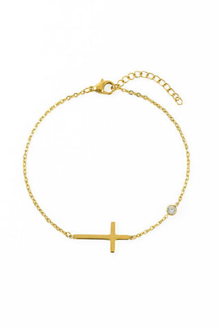 Emily westwood Delicate steel Bracciale with cross EWB260608G