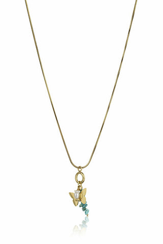 Emily westwood Delicado collar de mariposa bañado en oro EWN23046G