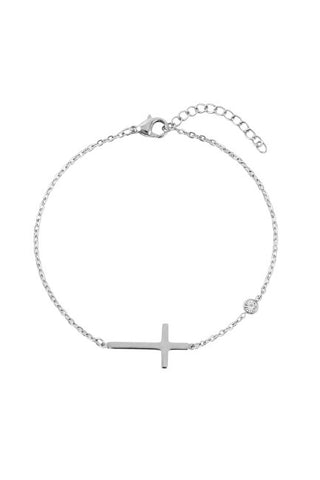 Emily westwood Delicate steel Bracciale with cross EWB260608S