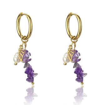 Emily westwood Fascinantes pendientes de aro 2 en 1 chapados en oro Norah EWE23053G