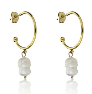 Emily Westwood Orecchini A Cerchio Placcati Oro Con Perle Noa Ewe23099G