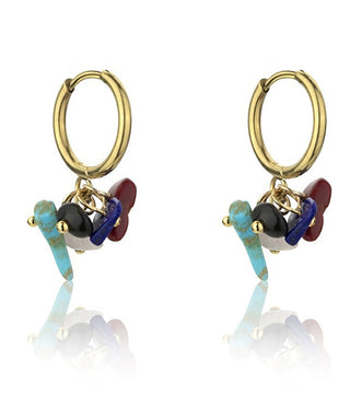 Emily Westwood Orecchini A Cerchio Placcati Oro Con Pendenti Ewe23047G