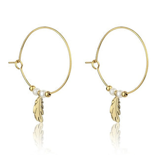 Emily Westwood Pendientes de aro chapados en oro con perlas Ruth Ewe23064G 
